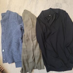 Reitmans Cozy Blue, Olive, and Black Cardigan Lot/Bundle